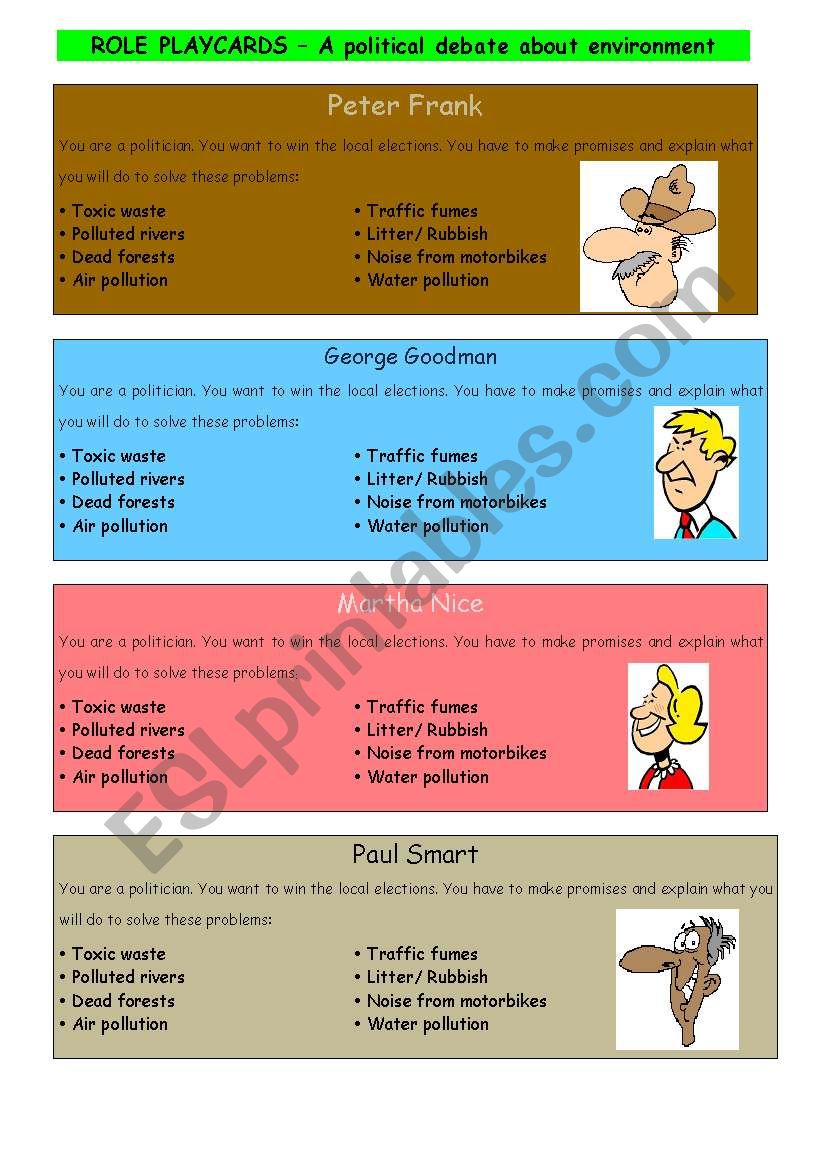 A debate about environment worksheet