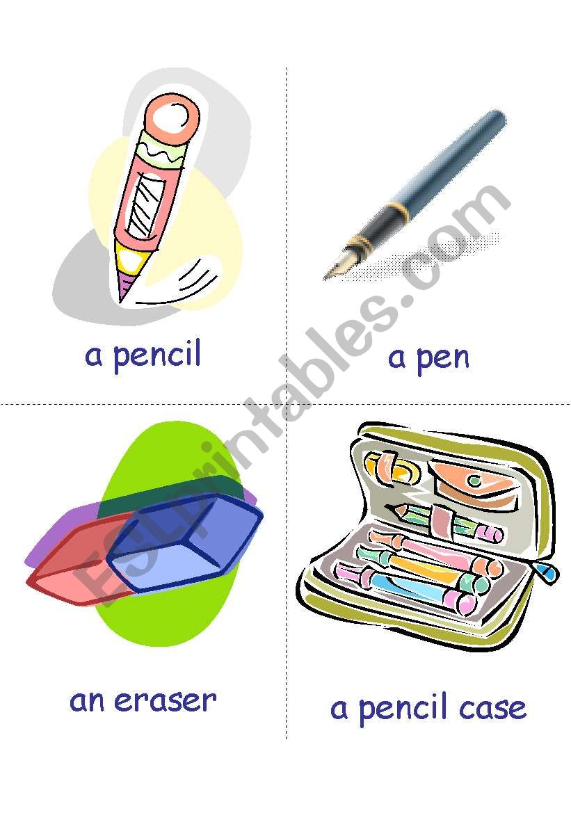 School objects worksheet