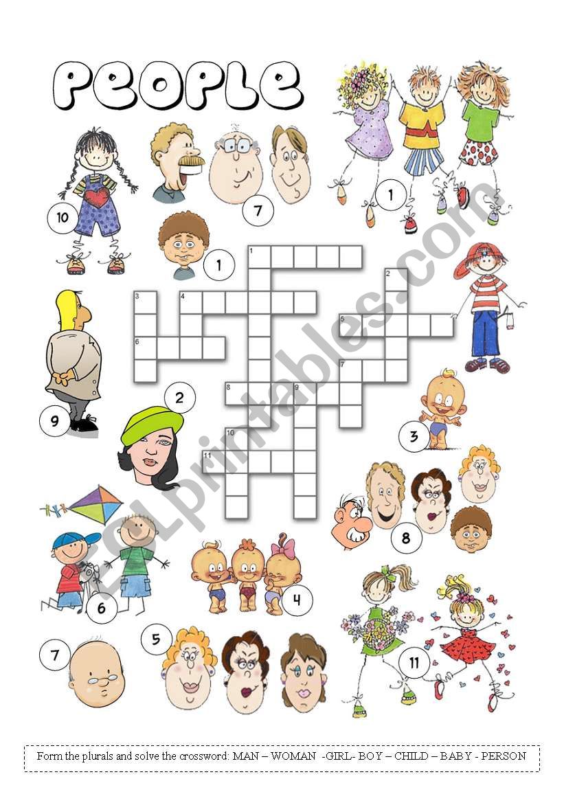 People Crossword worksheet