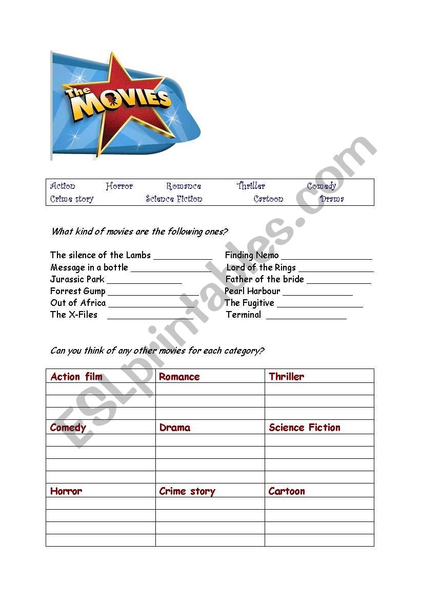 Movies worksheet