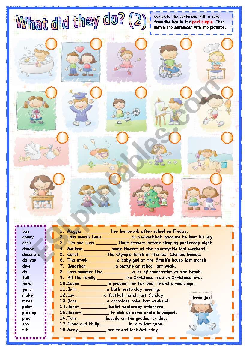 What did they do? (2 of 2) worksheet