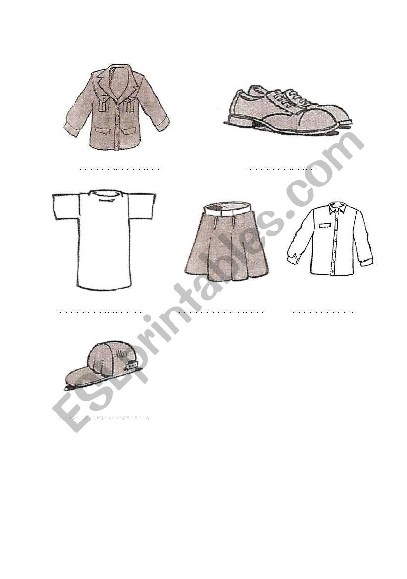 Part 2 worksheet for teaching vocabulary about clothes