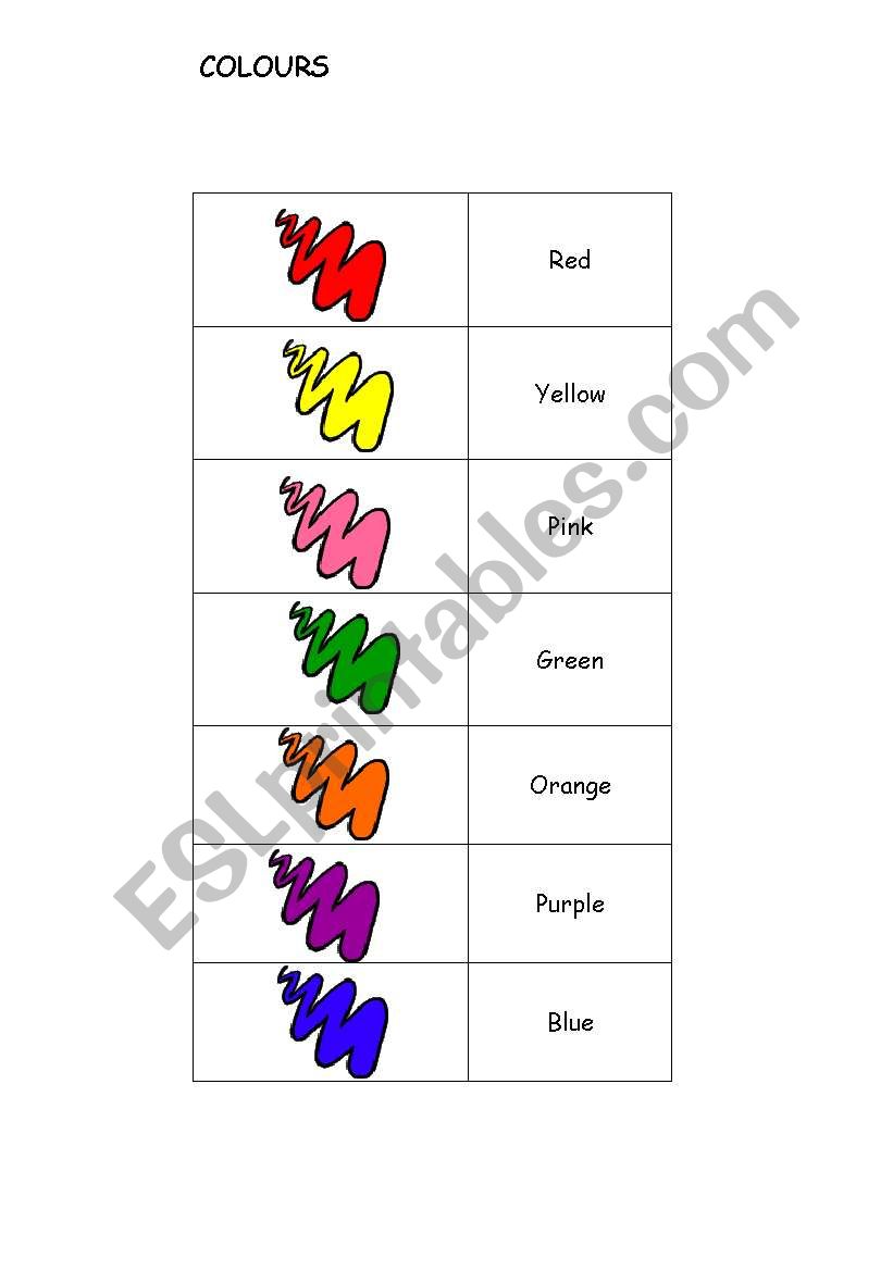 COLOURS _ HANDOUT worksheet