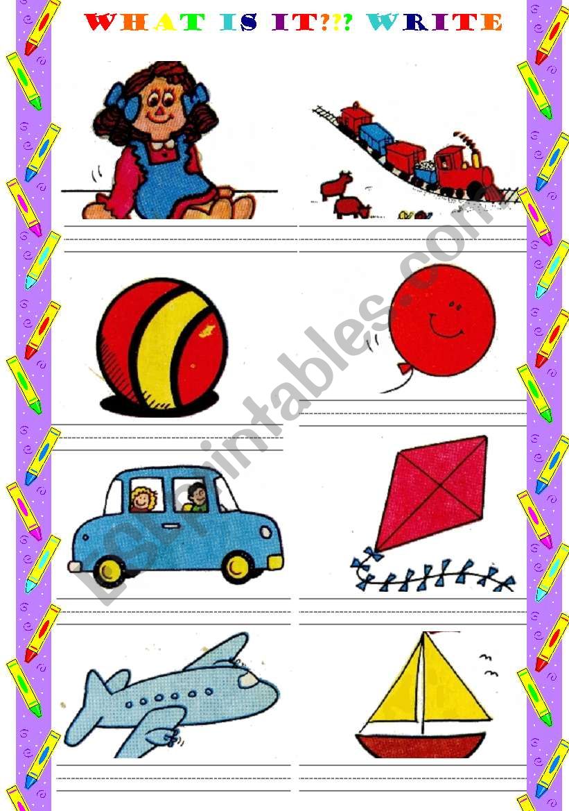 Toys worksheet