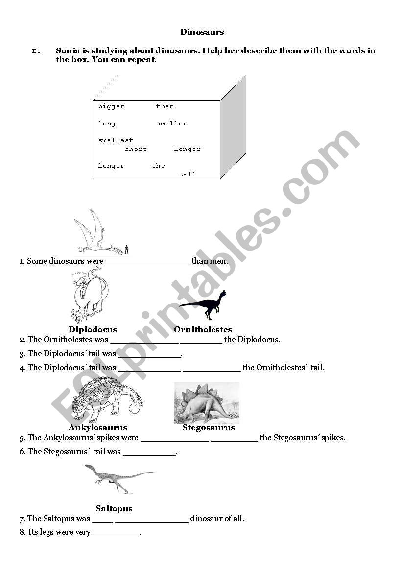 DInosaurs worksheet