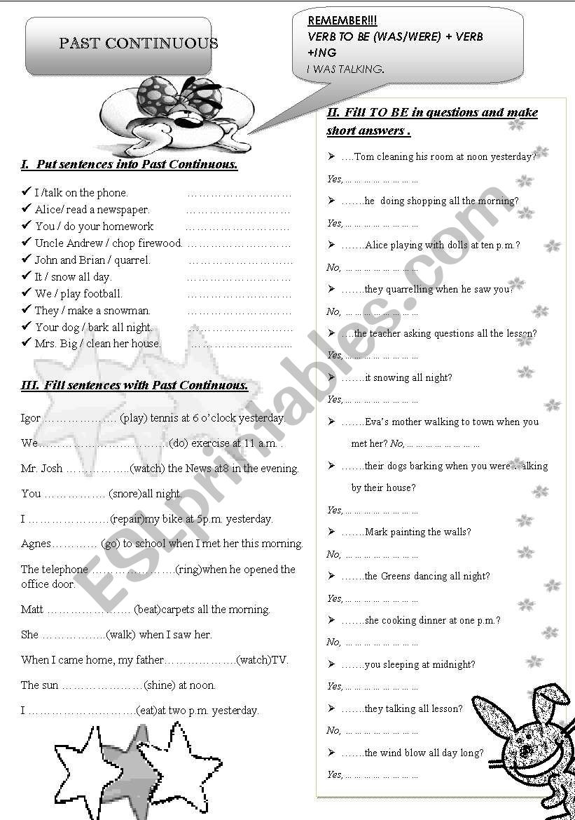 PRESENT CONTINUOUS BW worksheet