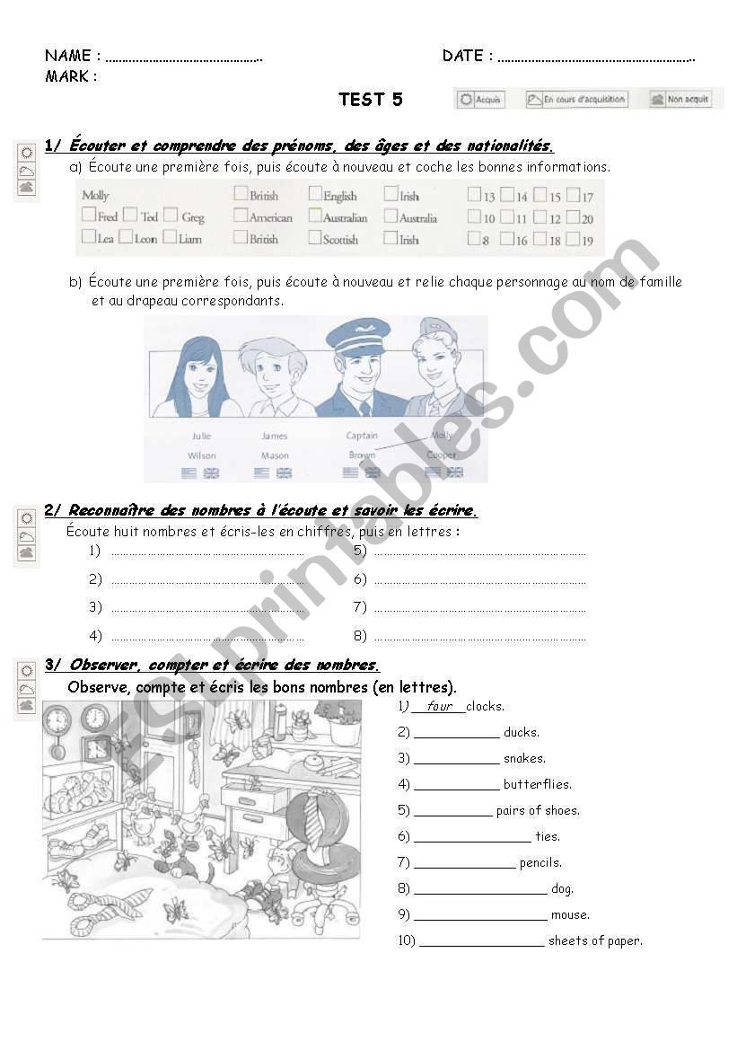test on numbers, age and nationalities (1)