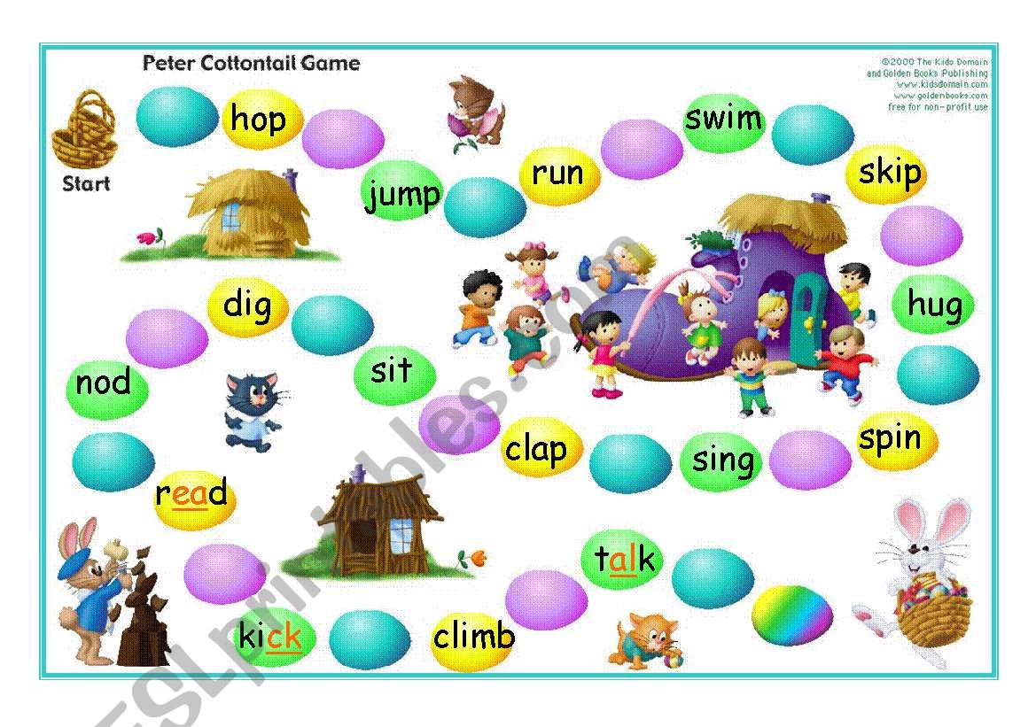 action verbs game  worksheet