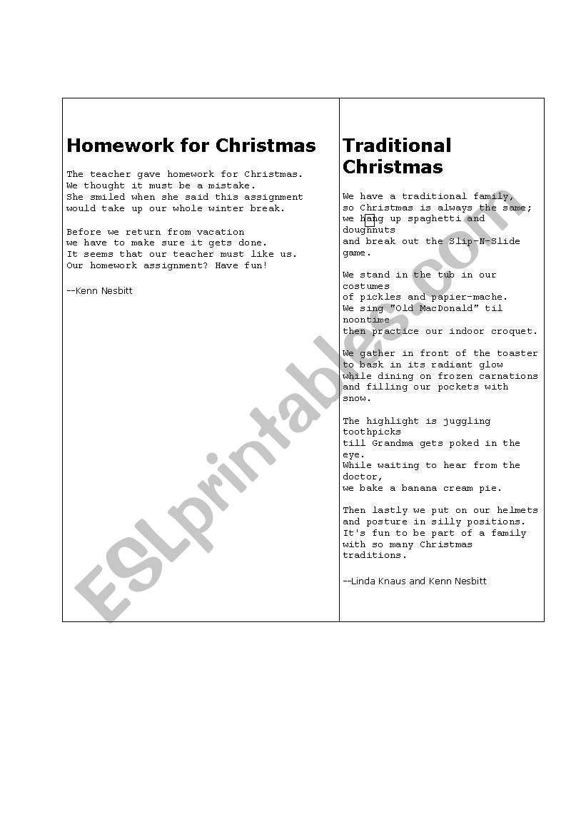 Poems for children worksheet