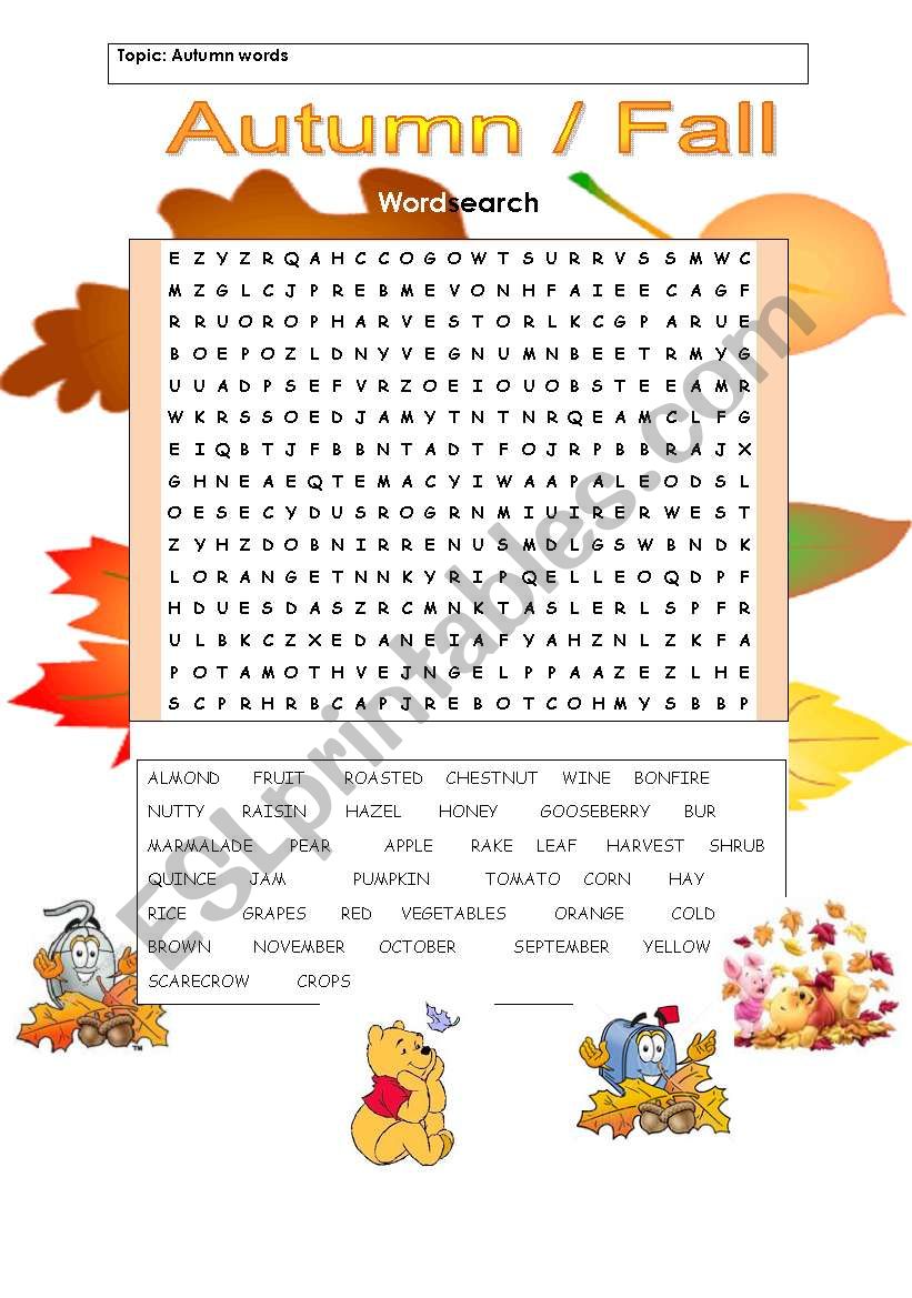 Autumn worksheet