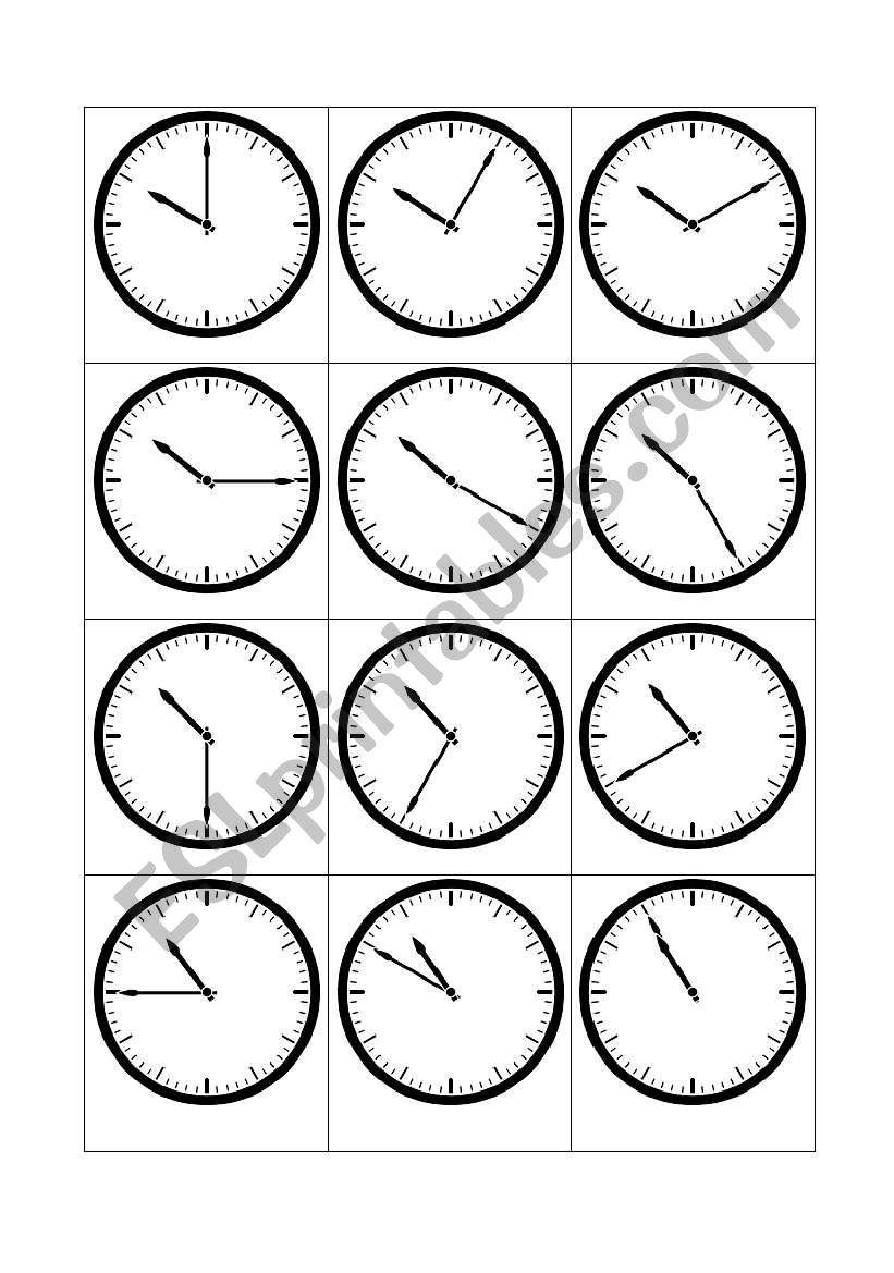 Telling the time - 10 oclock worksheet
