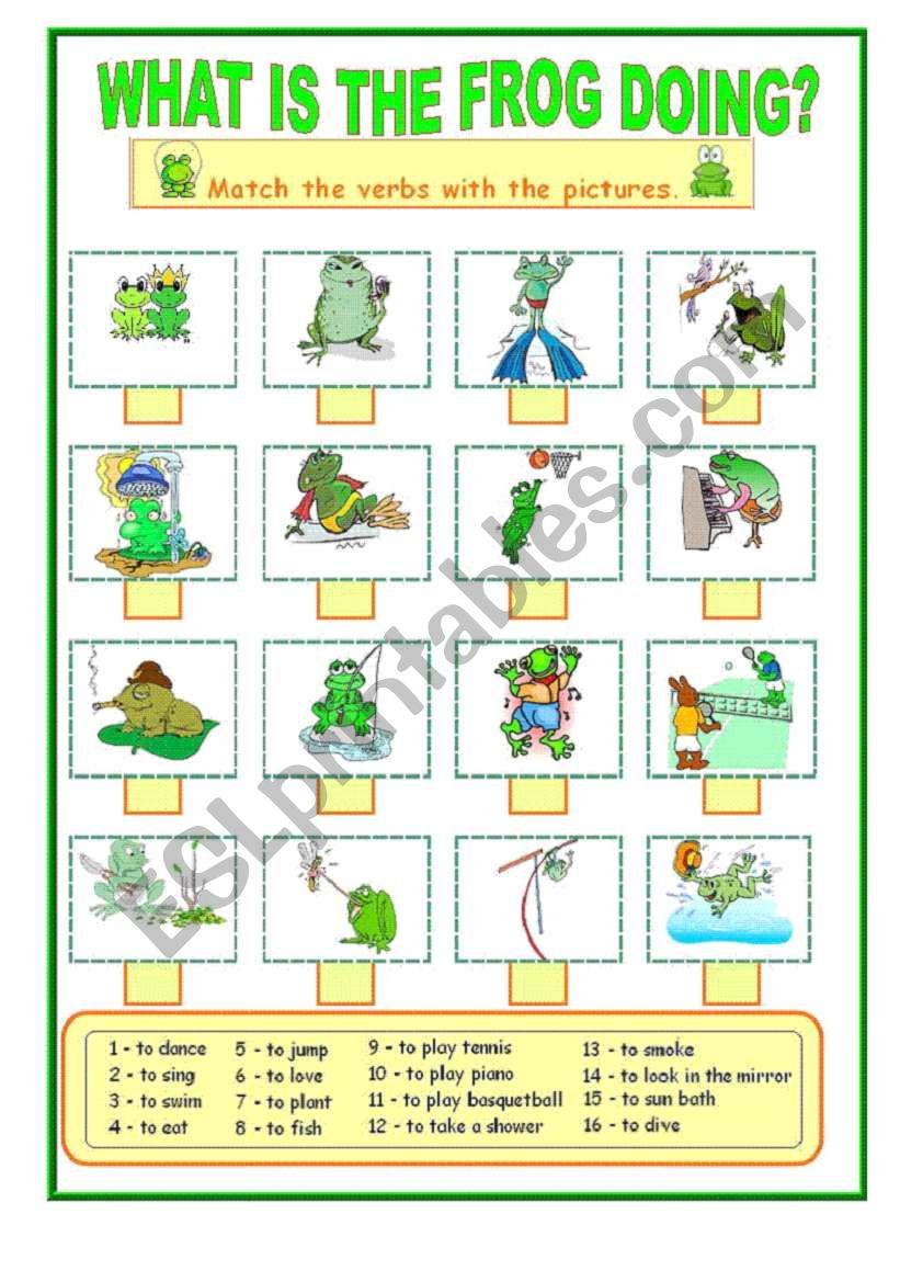 What is the frog doing .... worksheet