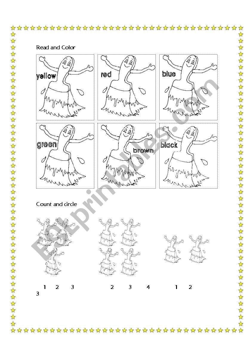 read and color worksheet