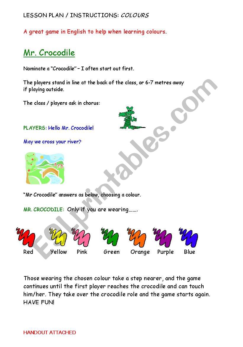 FUN WITH COLOURS - A CROCODILE GAME