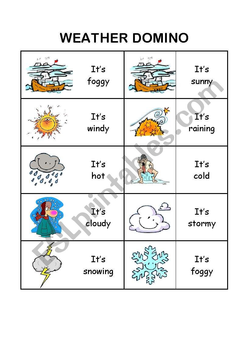 Weather domino worksheet
