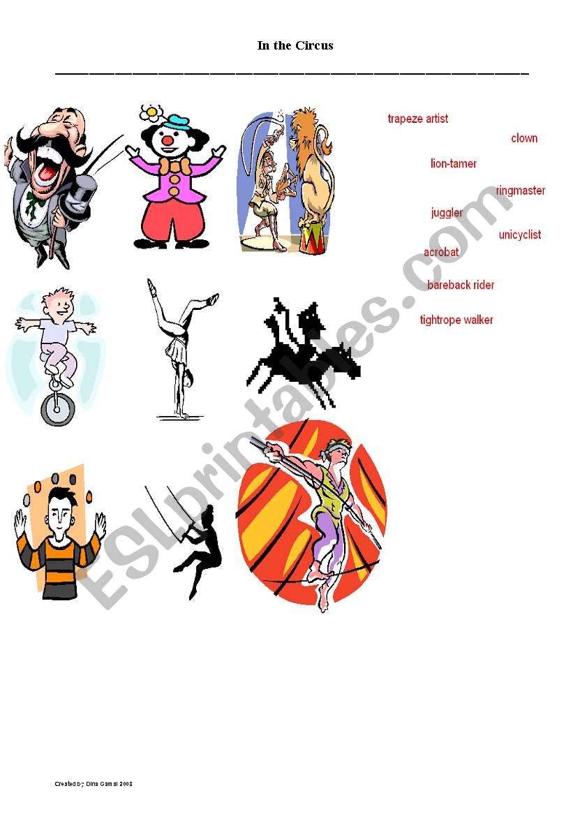 In the Circus worksheet