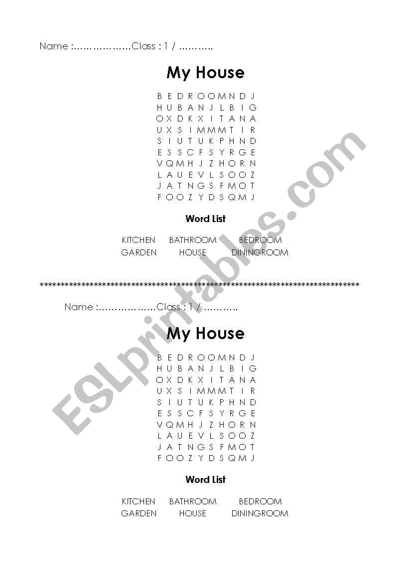 word search worksheet