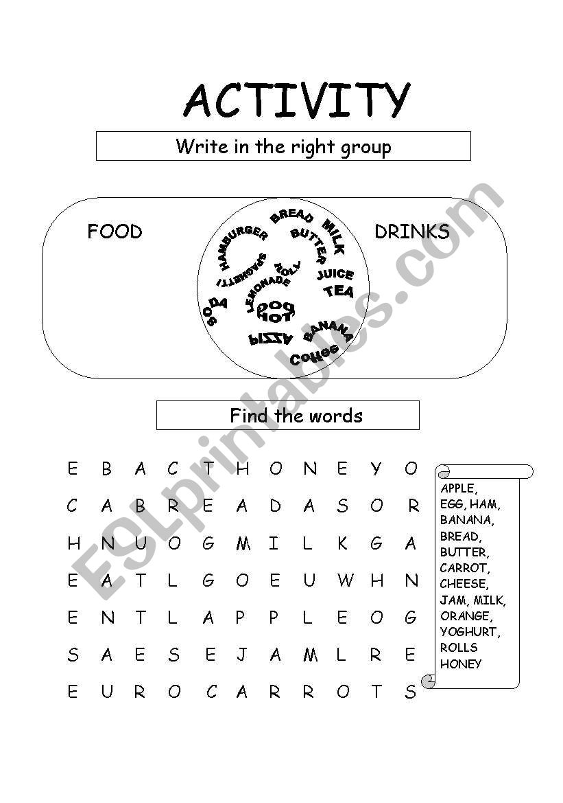 word search worksheet