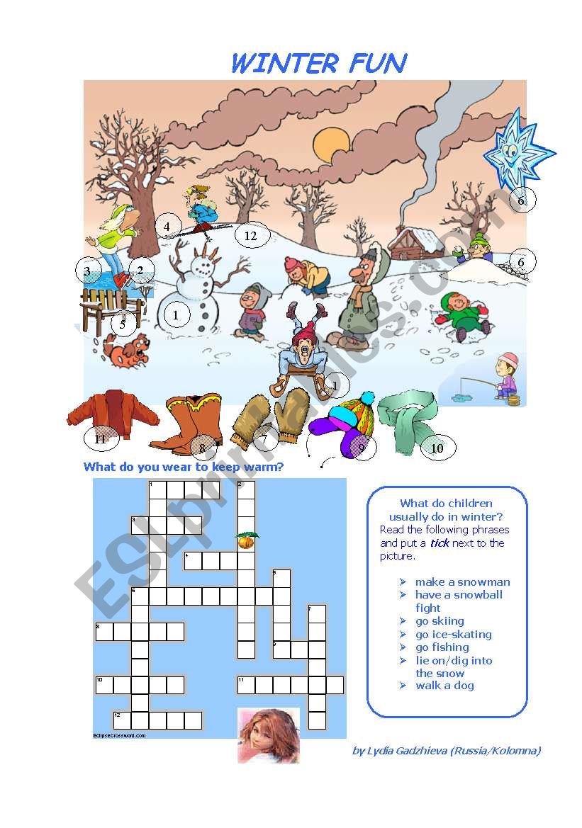 WINTER FUN worksheet