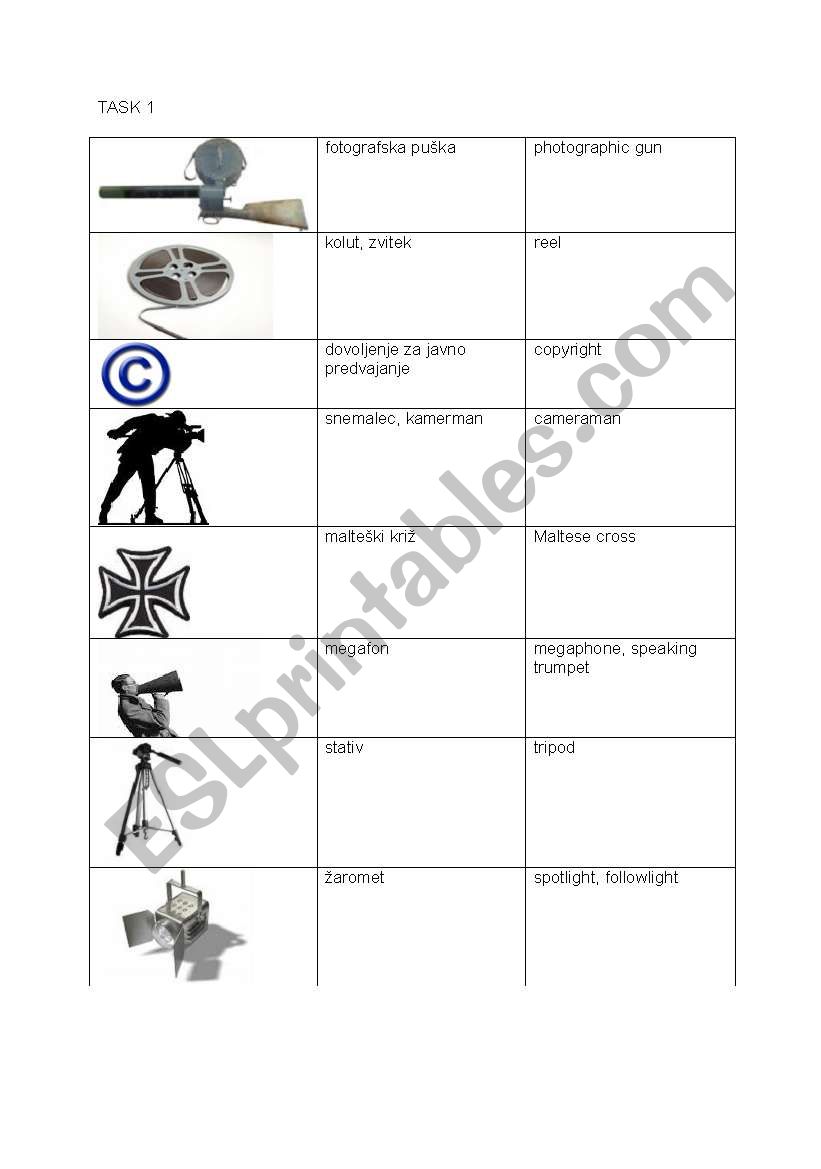 some film terminology worksheet