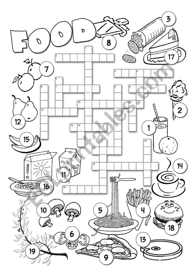 Food Crossword 1 worksheet