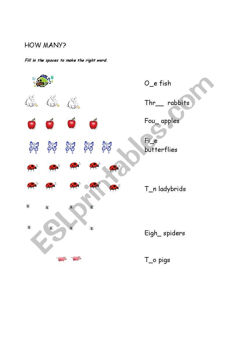 HOW MANY? worksheet