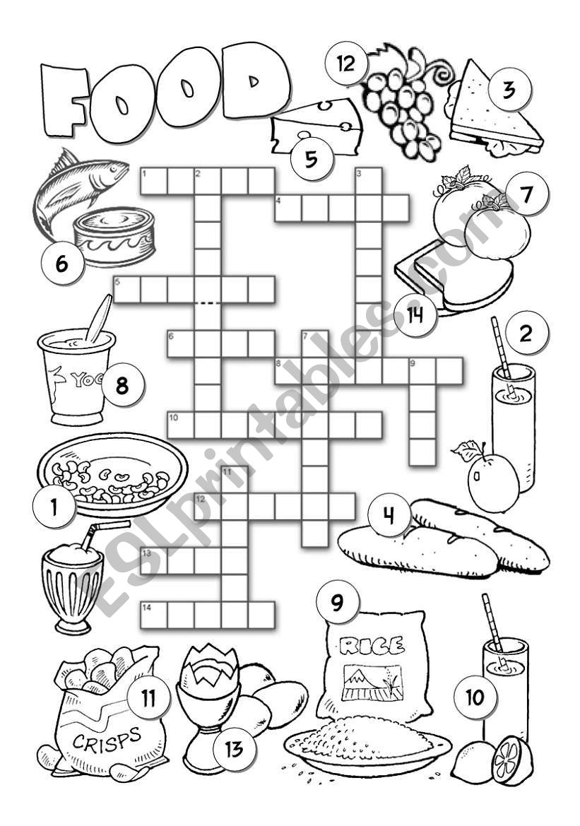 Food Crossword 2 worksheet