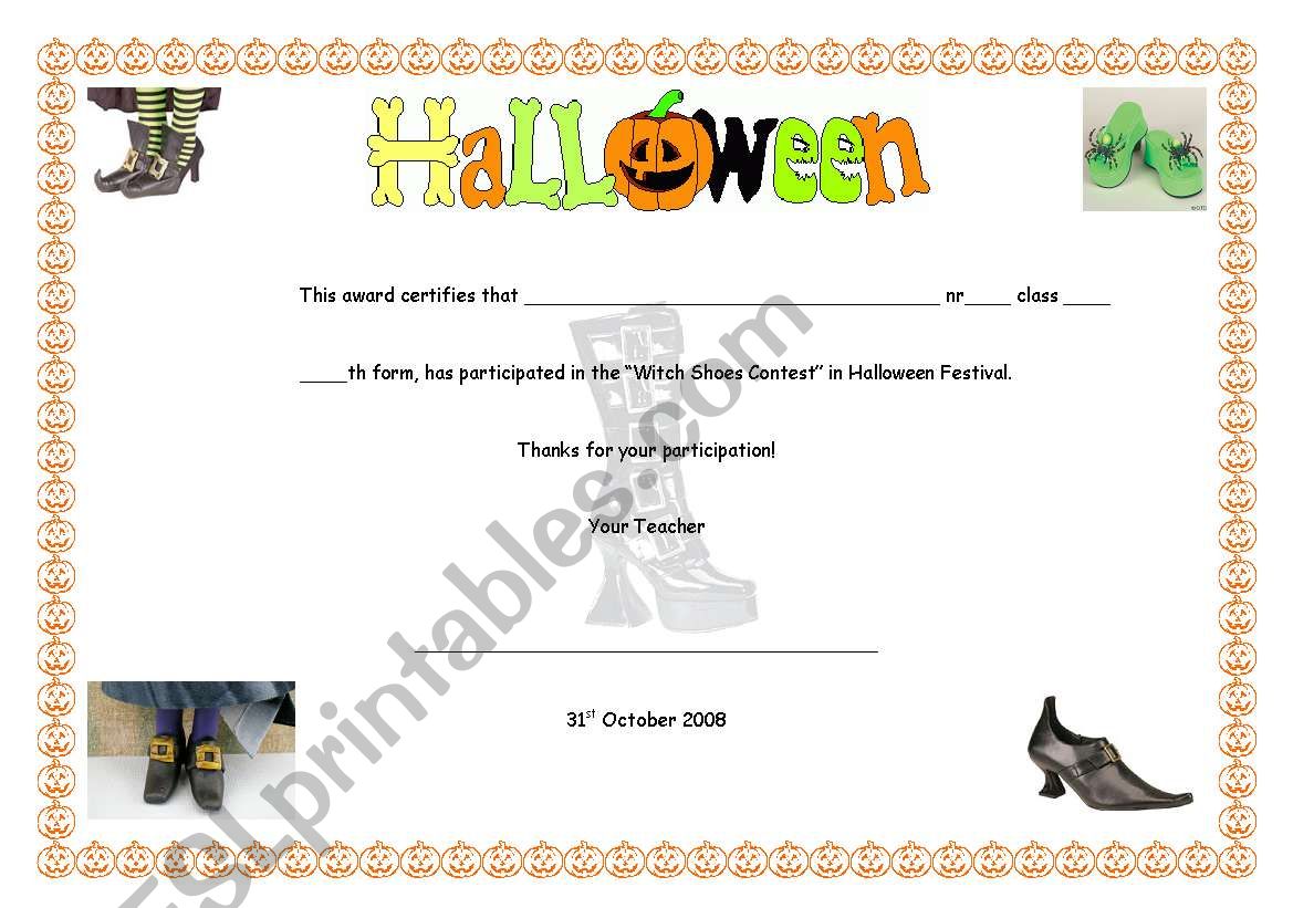 Halloween - Certificate of participation (02.11.08)