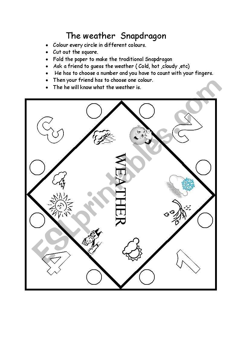 Weather Snapdragon worksheet