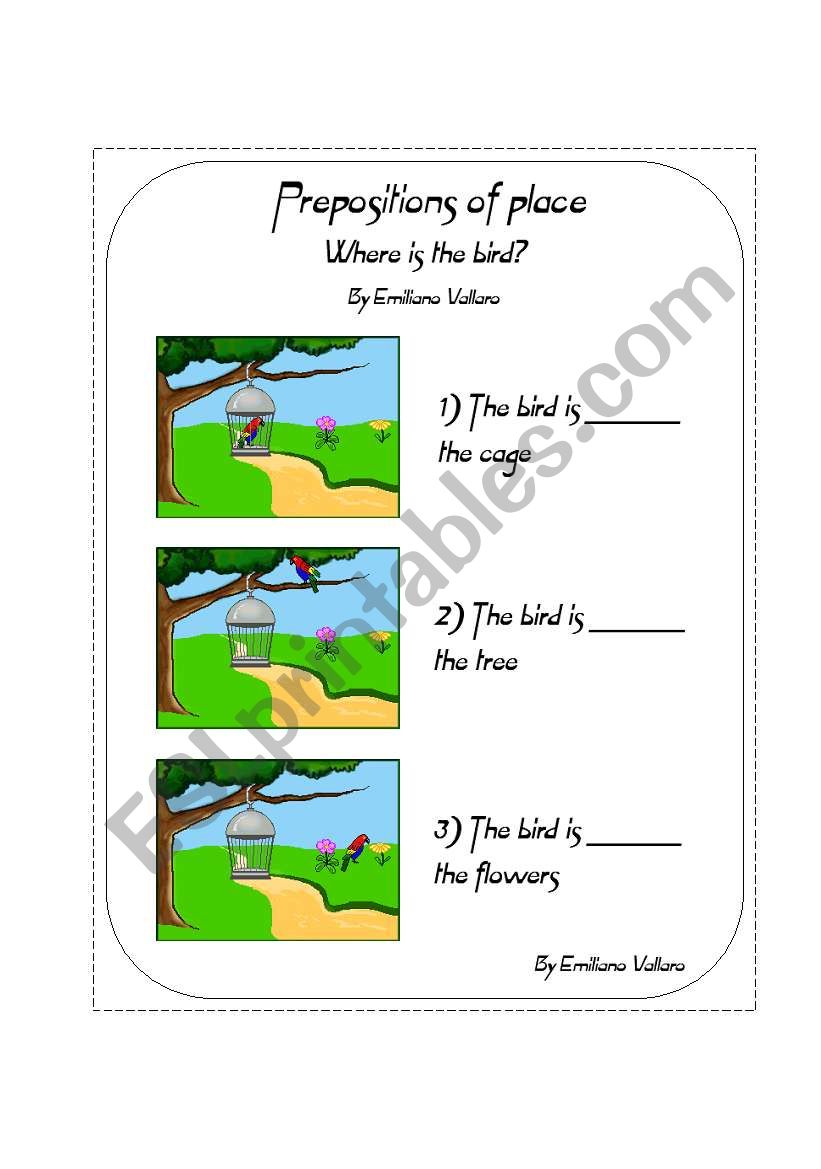 Prepositions of Place - Where is the bird?