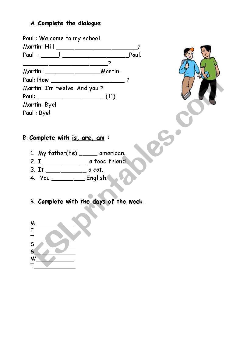 Personal Identification worksheet