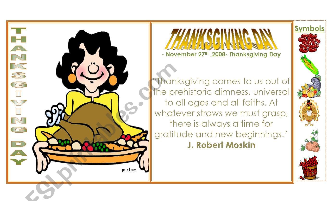 THANKSGIVING DAY CARD worksheet