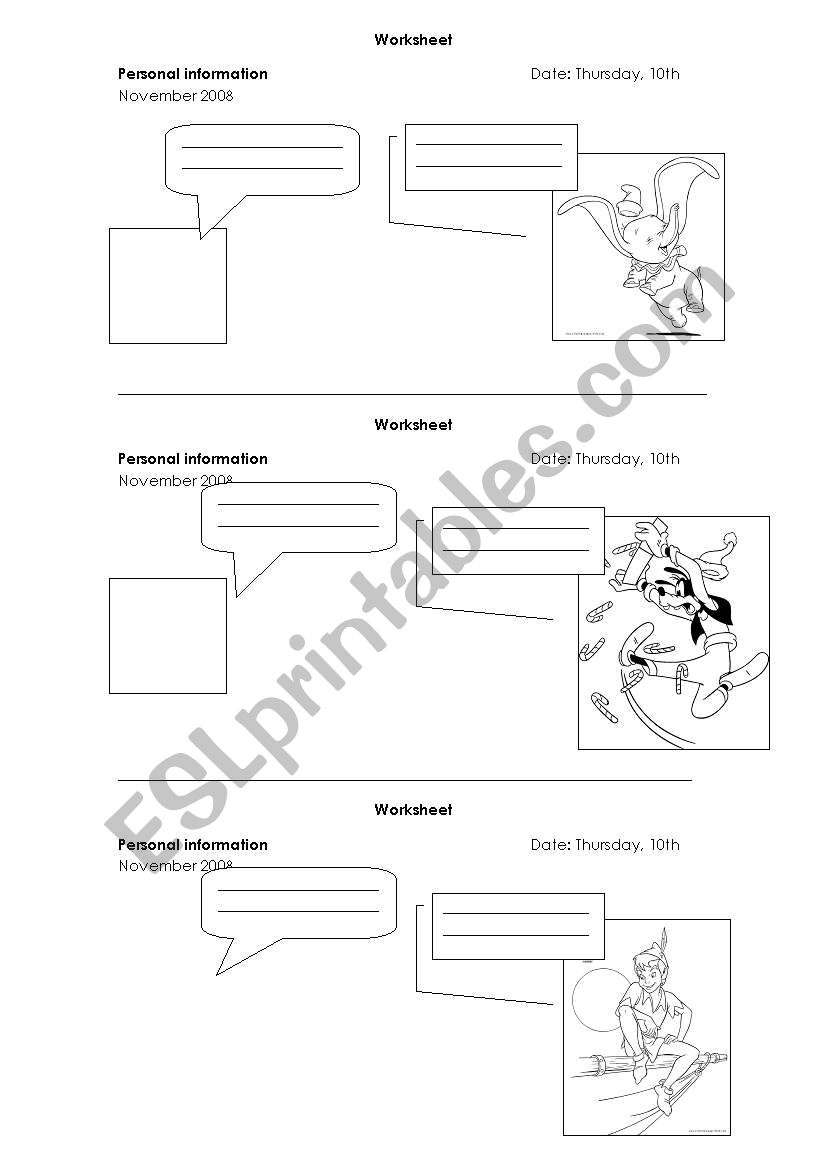 Identify yourself and others worksheet