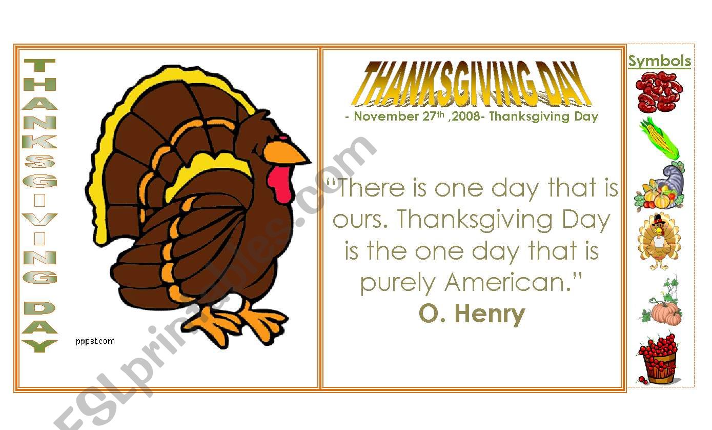 THANKSGIVING DAY CARD worksheet