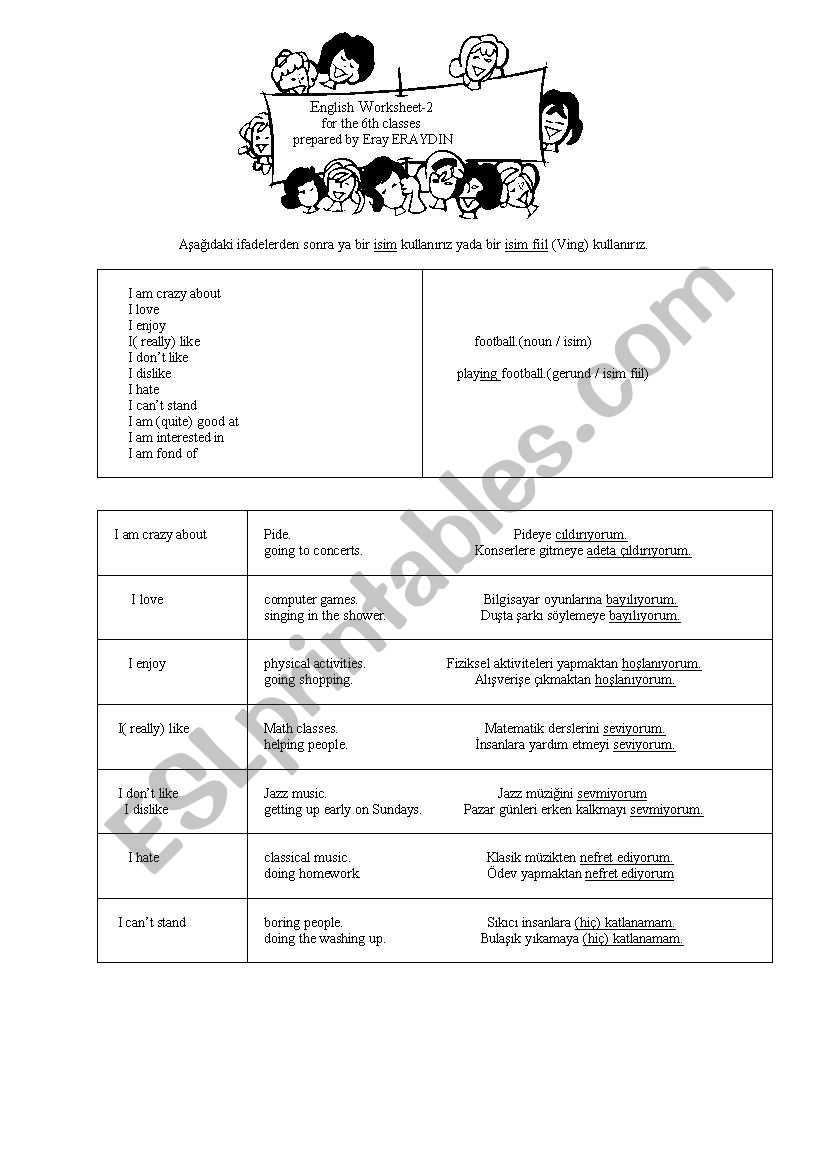 worksheet for some conversatonal expressions