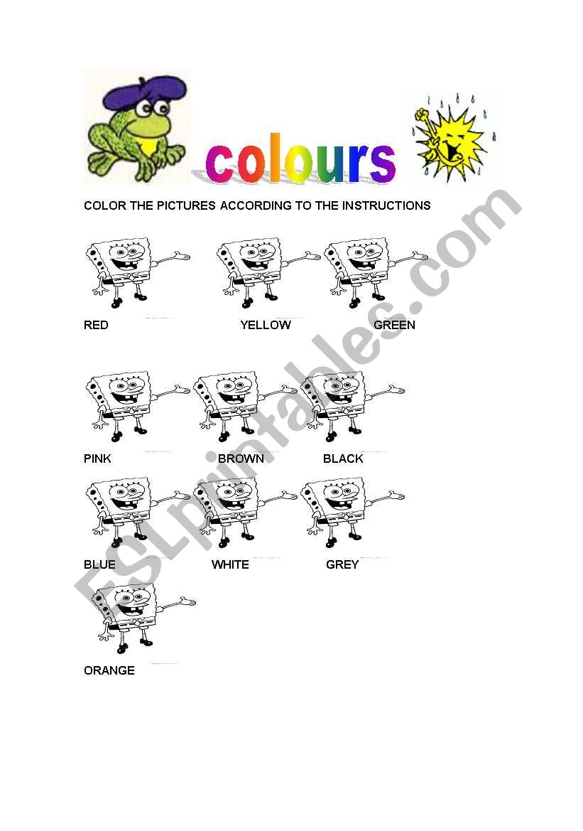 colours worksheet