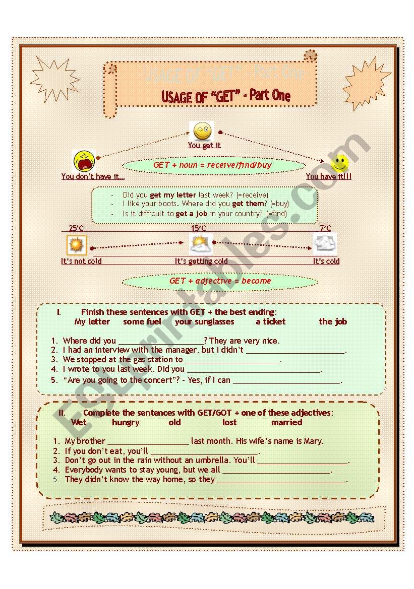 Usage of GET - Part One worksheet