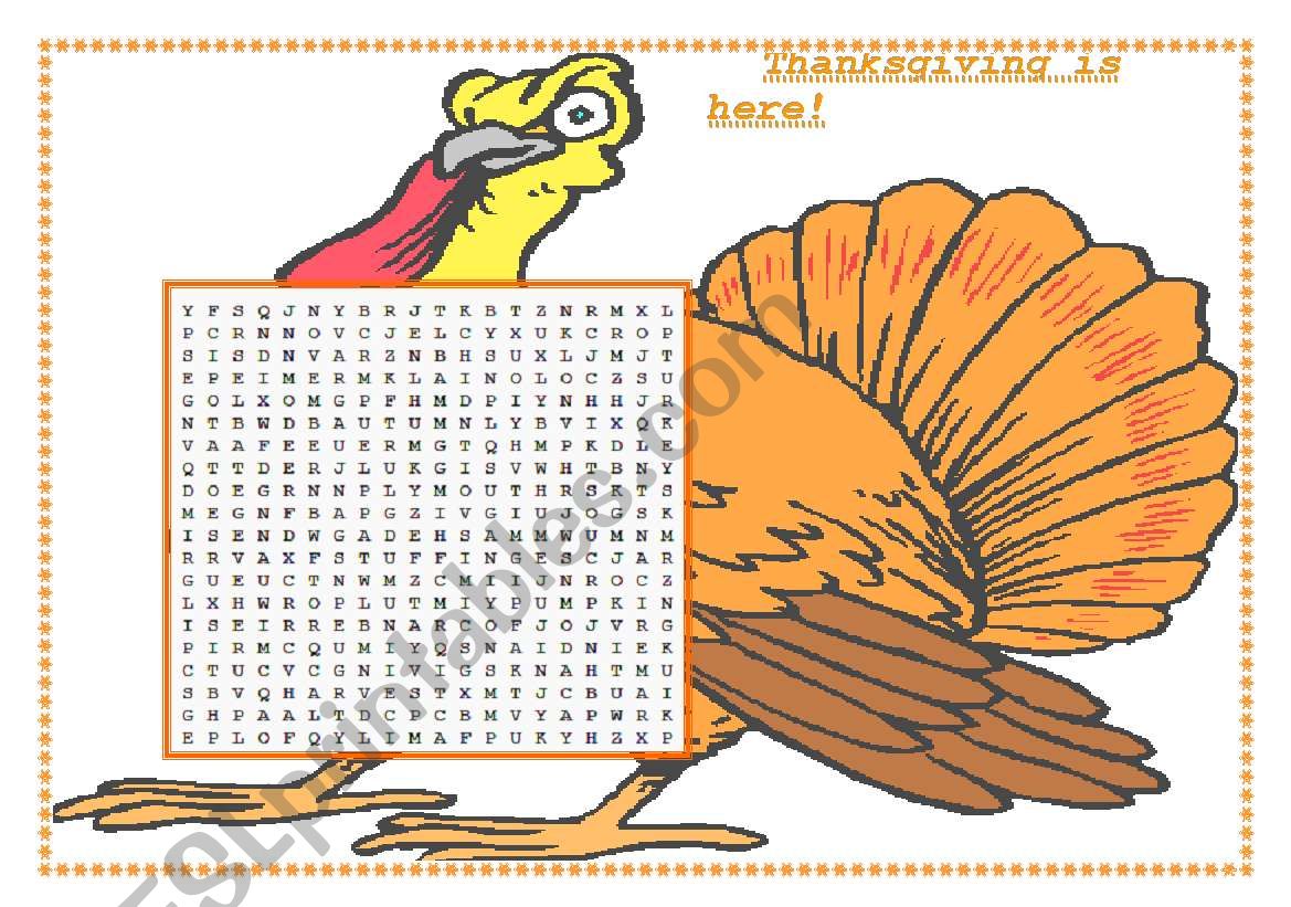 THANKSGIVING IS HERE! worksheet