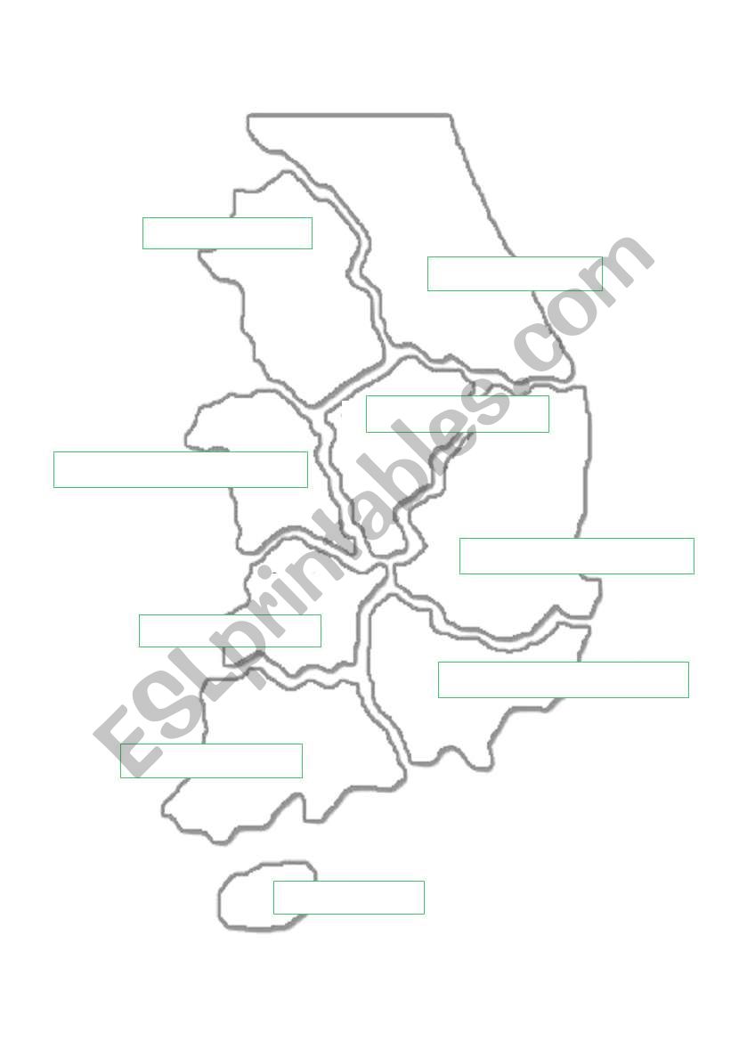 South Korea Province Map worksheet