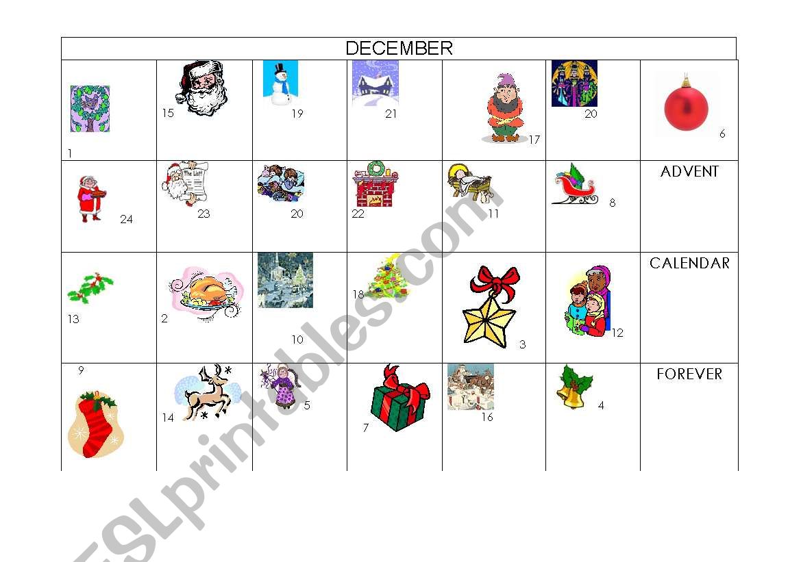 Advent Calendar Forever worksheet