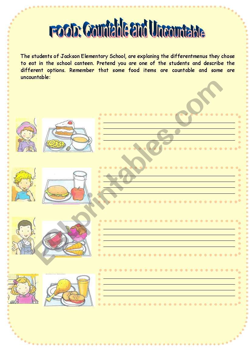 Food: Countable and Uncountable Nouns Part 1