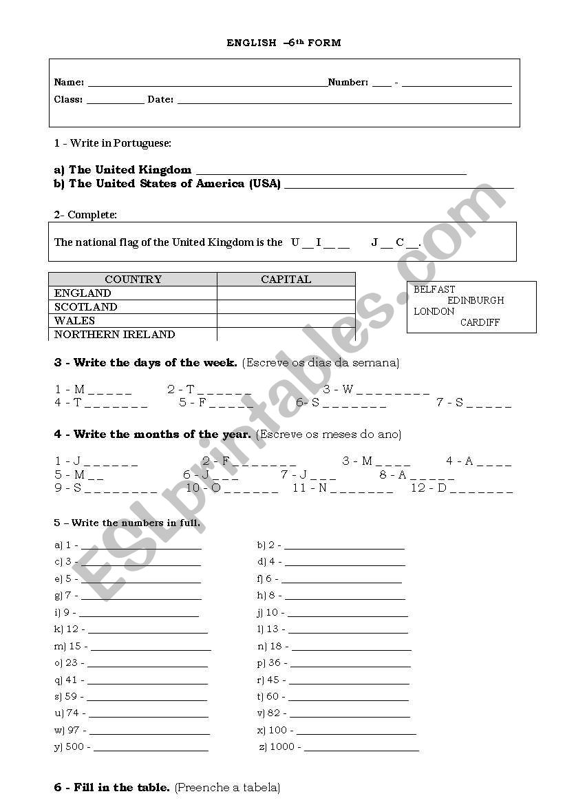 introduction to english worksheet