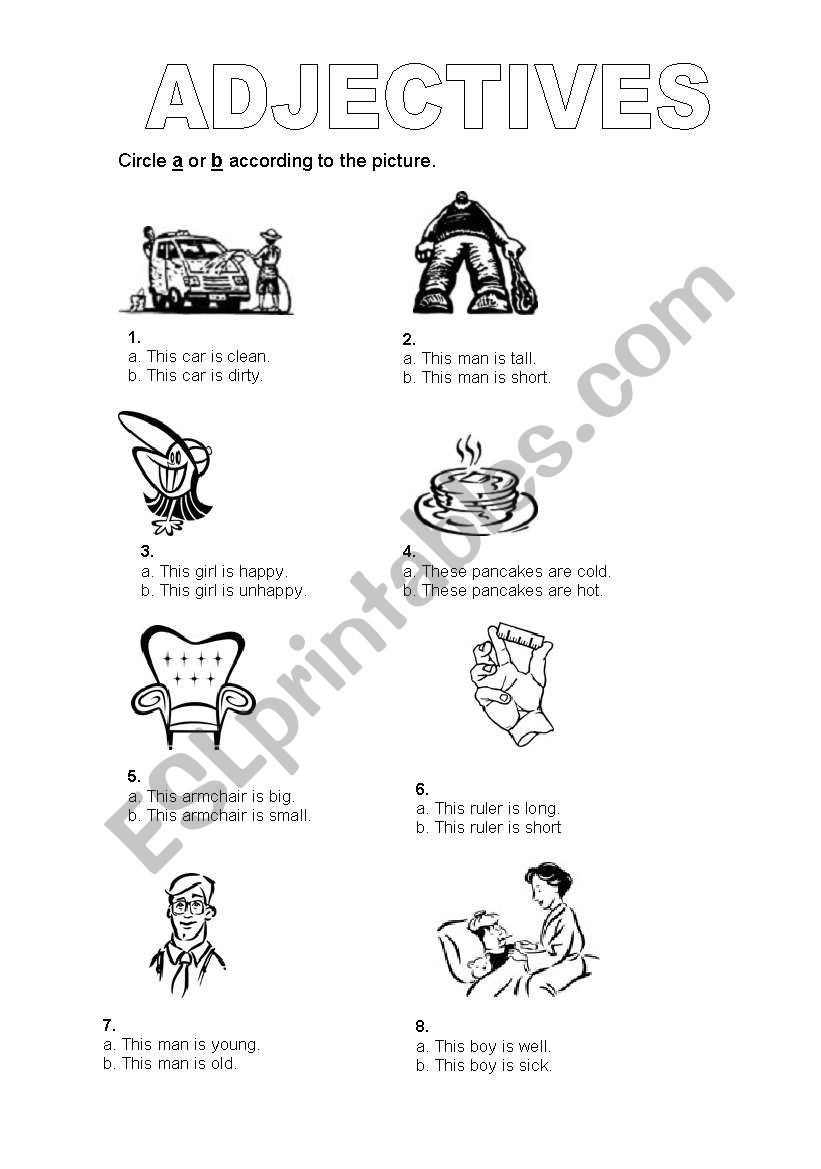 Adjectives worksheet