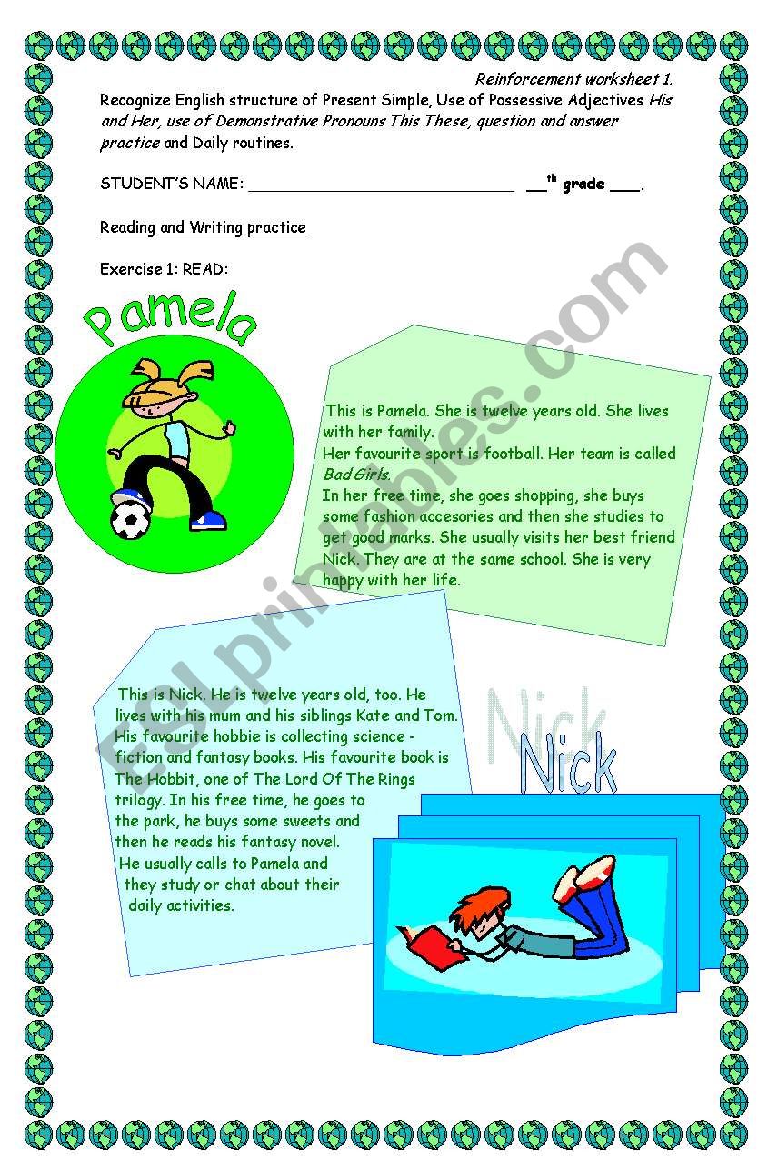 Reading comprehension (3pgs) worksheet