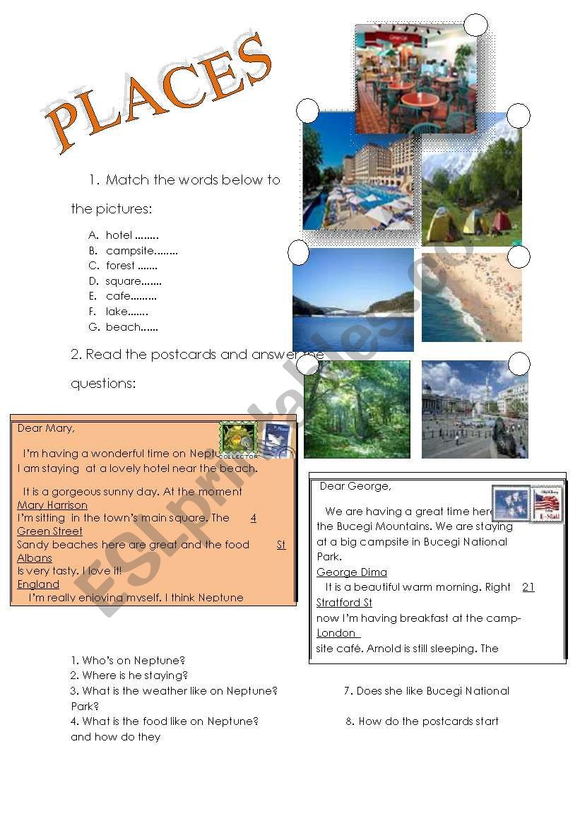 Places worksheet