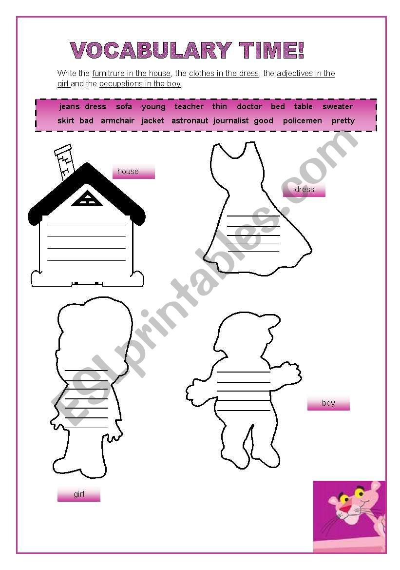 General vocabulary worksheet
