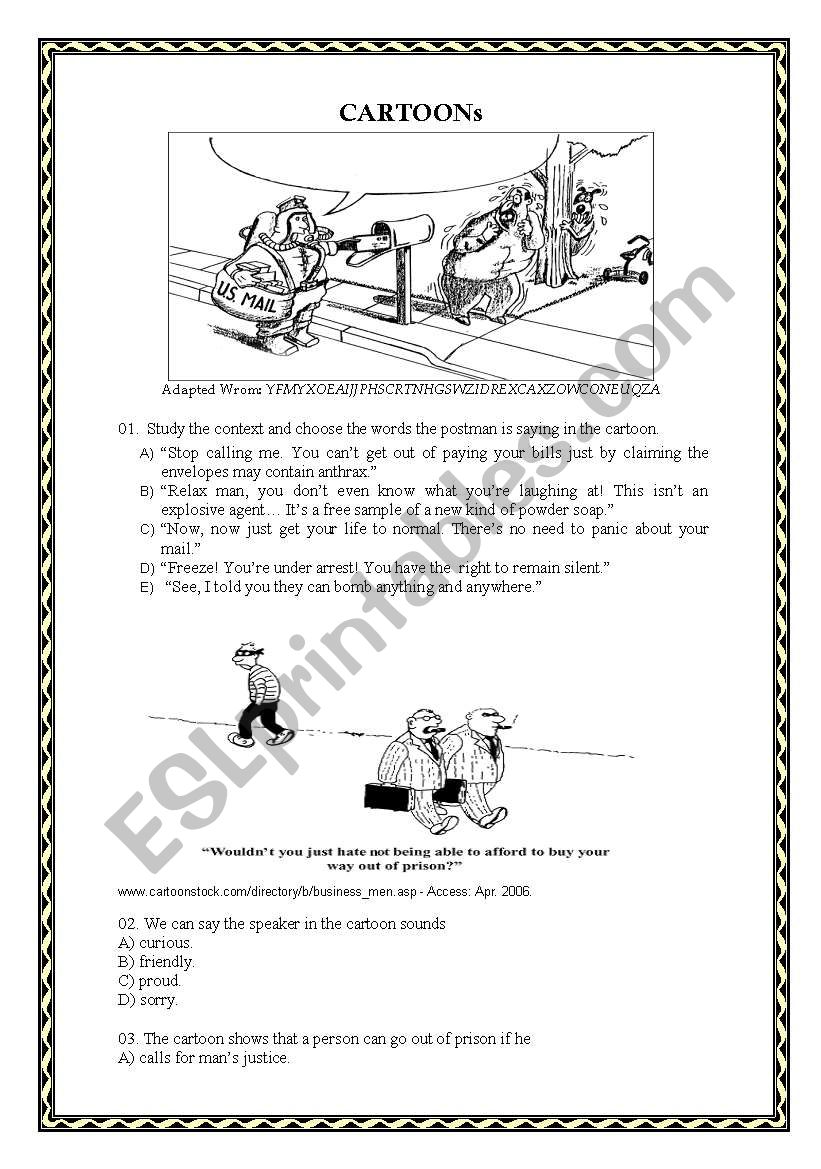 Cartoons-Part II worksheet