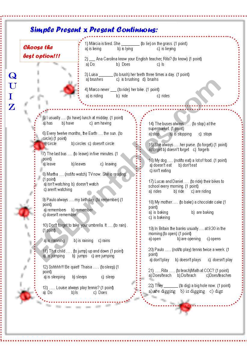 Present Continuous X Simple Present