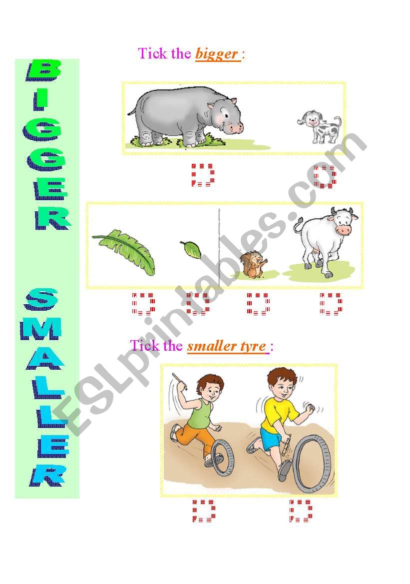 Exercise to practice Comparatives and Superlatives  Bigger - Smaller  5  / 12