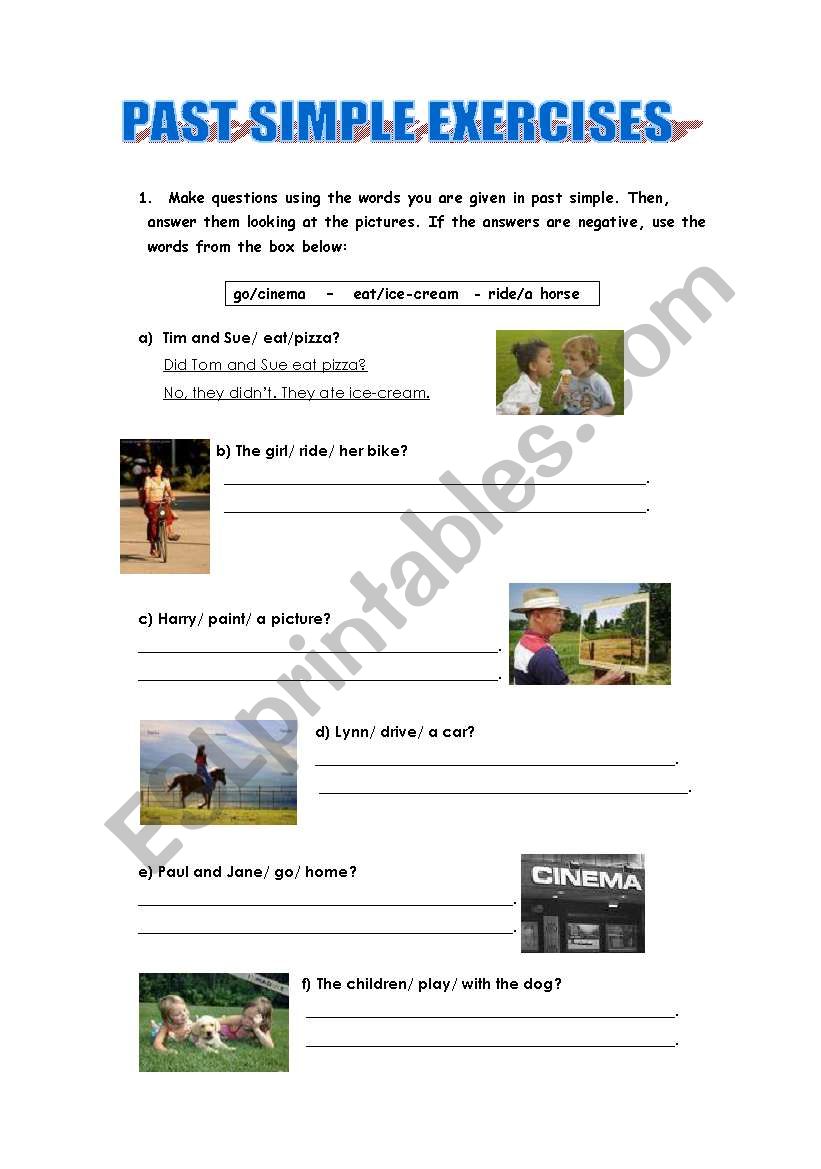 Worksheet on the Past Simple worksheet